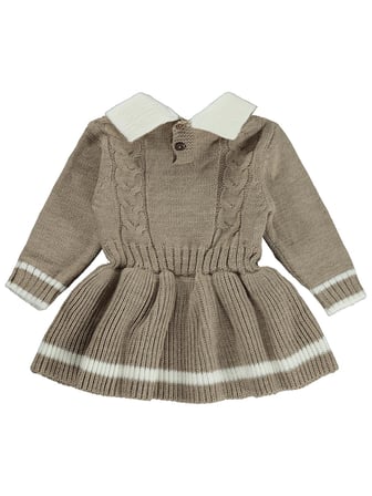 Civil Baby Beyaz Garnili 6-18 Ay Elbise - Bej