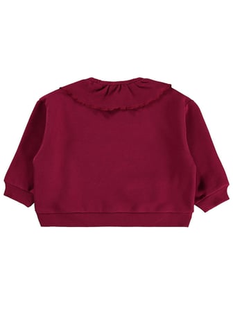 Civil Girls Kaşkorse Yakalı 2-5 Yaş Sweatshirt - Bordo