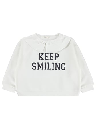 Civil Girls Kaşkorse Yakalı 6-9 Yaş Sweatshirt - Ekru