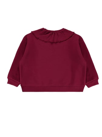 Civil Girls Kaşkorse Yakalı 6-9 Yaş Sweatshirt - Bordo
