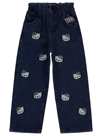 Hello Kitty Nakışlı 2-5 Yaş Pantolon Kot - Lacivert