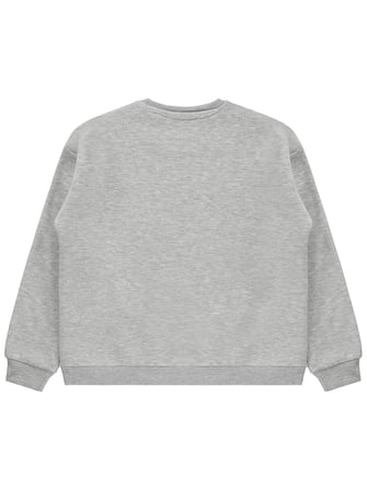 Kuromi Sweatshirt | 3 İp Uzun Kol Bisiklet Yaka Baskılı | Okul Kreş ve Günlük Kullanım - Gri