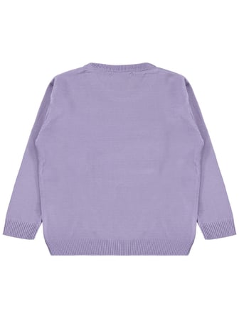 Civil Girls Kelebek Desenli 6-9 Yaş Kazak  - Lila