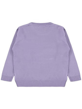 Civil Girls Kelebek Desenli 2-5 Yaş Kazak  - Lila