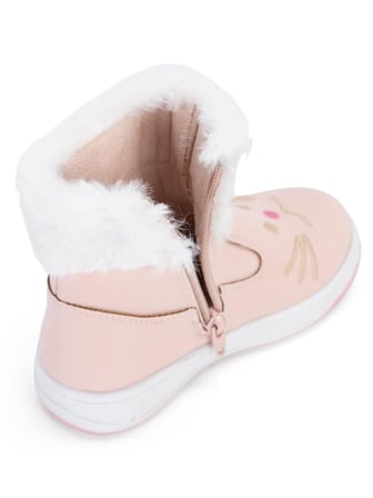 Civil Boots Kedi Nakışlı Rugan 26- Bot - Pembe