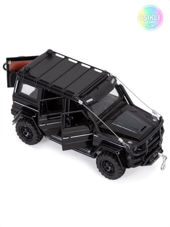 Vardem Kutulu 1:32 Çek Bırak Işıklı ve Sesli Off Road Metal Jeep - Siyah