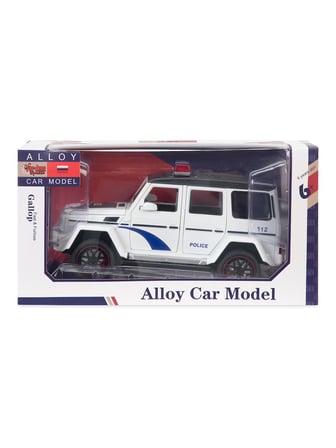 Vardem Kutulu Çek Bırak 1:24 Işıklı ve Sesli Model Metal Polis Jeep - Beyaz
