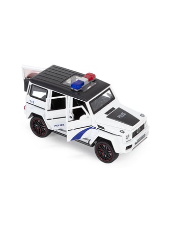 Vardem Kutulu Çek Bırak 1:24 Işıklı ve Sesli Model Metal Polis Jeep - Beyaz