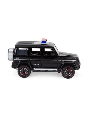 Vardem Kutulu Çek Bırak 1:24 Işıklı ve Sesli Model Metal Polis Jeep - Siyah