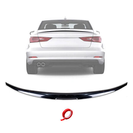 Mega Oto Market Piano Black Enjeksiyon Kalıp Bagaj Spoiler Mercedes C W205 2014-2020 ile uyumlu