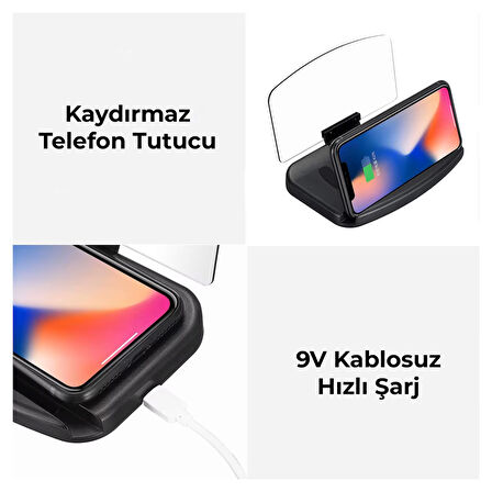 FR-425 Qi Kablosuz Şarjlı HUD Telefon Tutucu Navigasyon Araç Ekranı Yansıtmalı ve Şarj Standı