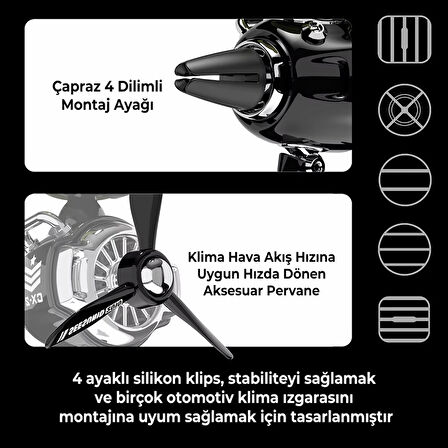 Pervaneli Turkuaz Klima Süsü Oto Koku Klipsi Pilot Gri Kedi Araba Hava Ferahlatıcı Maskot