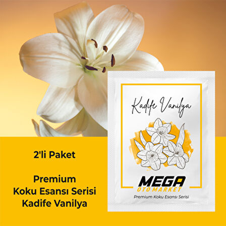 2'li Paket Araba Havalandırma Klima Koku Klipsi Yedek Kartuş Pedi 5 Ad. Premium Kadife Vanilya