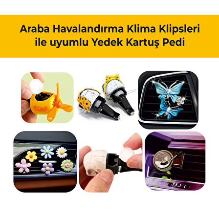 2'li Paket Araba Havalandırma Klima Koku Klipsi Yedek Kartuş Pedi 5 Ad. Premium Kadife Vanilya