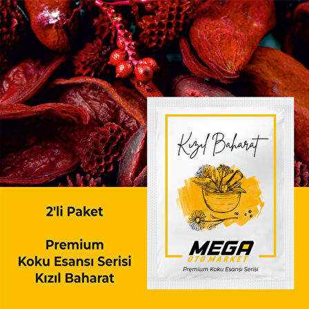 2'li Paket Araba Havalandırma Klima Koku Klipsi Yedek Kartuş Pedi 5 Ad. Premium Kızıl Baharat