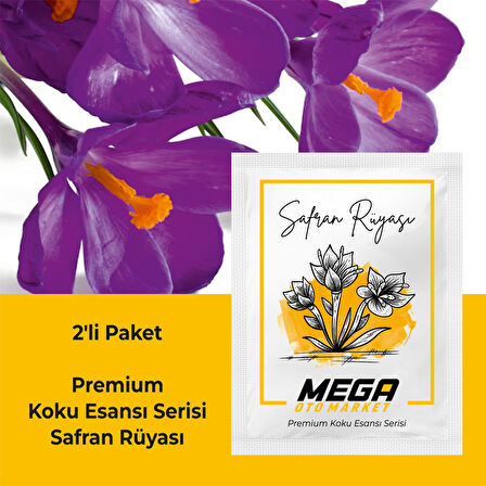 2'li Paket Araba Havalandırma Klima Koku Klipsi Yedek Kartuş Pedi 5 Ad. Premium Safran Rüyası
