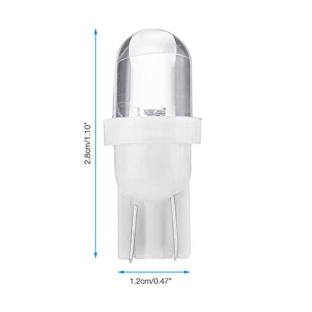 T10 Dipsiz Park Sinyal Ampul 12V W5W 2 Adet Beyaz Renk