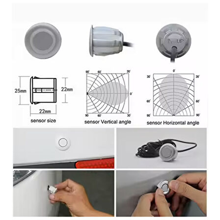 Park Sensörü Gözü Tekli 22 mm Yedek Lens Göz Gümüş Gri 1 Adet