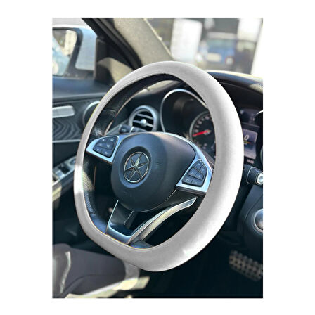 Silikon Renkli Direksiyon Kılıfı A Kalite Esnek Kaydırmaz Beyaz Renk PF-SWC01BK-WH