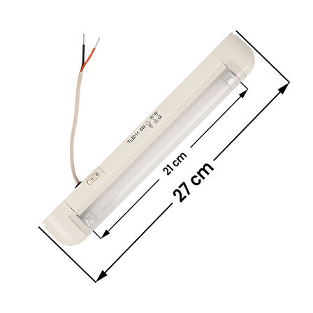 Mega Oto Market 6W 24V Karavan 27 cm Elektronik Floresan Kabin Tavan Lambası - Mavi Işık