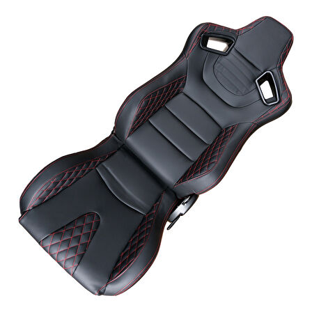 Recaro Model Deri Oto Yarış Koltuğu Siyah Spor Koltuk Takımı 2'li Set JBR1053