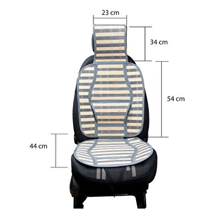 Oto Hasır Bambu Minder Ön Gri İkili Takım Bel Destekli Terletmez WF-1021-1-GR