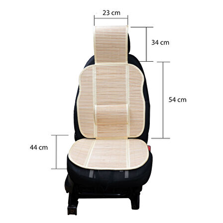 Oto Hasır Bambu Minder Ön Bej İkili Takım Bel Destekli Terletmez WF-1053-BEJ