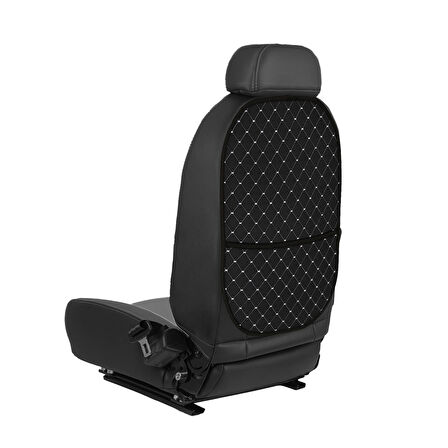 Blackdot Serisi Dokuma Kumaş Oto Koltuk Arkası Koruyucu Cepli Organizer 2 Adet