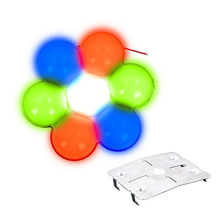 7 Ledli 12V 3W RGB İç Mekan Tavan Aydınlatma Disko Ledi