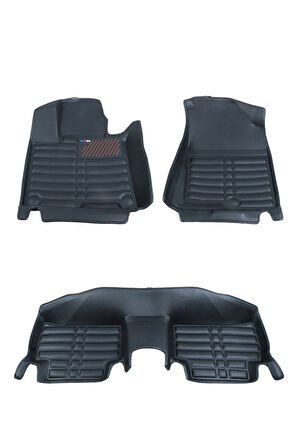 5D Dikişsiz (press) Deri Havuzlu Paspas Siyah Kia Sportage 2022-2024 ile uyumlu