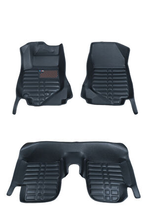 5D Dikişsiz (press) Deri Havuzlu Paspas Siyah Peugeot 2008 2019-2024 ile uyumlu