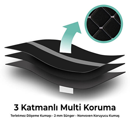 Gri Baklava Desenli Yumuşak Siyah Kumaş Emniyet Kemer Kılıfı Çift Takım