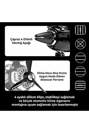Pervaneli Klima Süsü Oto Koku Klipsi Mavi Pilot Kedi Hava Ferahlatıcı Maskot