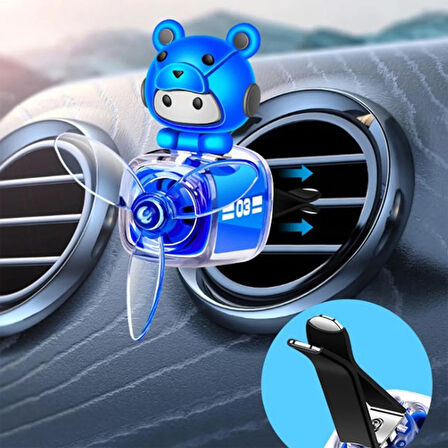 Pervaneli Klima Süsü Oto Koku Klipsi Siyah Uçaklı Mavi Pilot Hava Ferahlatıcı Maskot