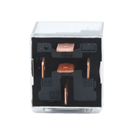 12V RÖLE 5 UÇLU 50/60 A IŞIKLI (ŞEFFAF) (ÇİFT PLATİN) (30-85-86-87-87a)
