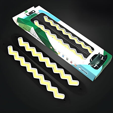 Mega Oto Market Zigzag Şerit Gündüz Ledi Farı Su Geçirmez Beyaz Işık