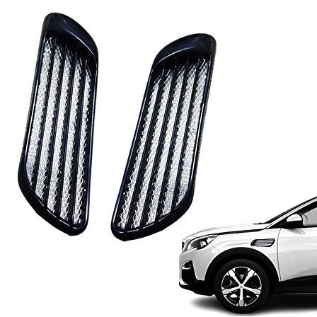 Mega Oto Market Universal Vent Kaput & Çamurluk Süsü - Siyah Kasa Krom Izgaralı Model