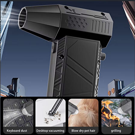 Mega Oto Market 140000 RPM Taşınabilir Kamp Tipi Turbo Fan Ve Elektrikli Süpürge Çok Fonksiyonlu