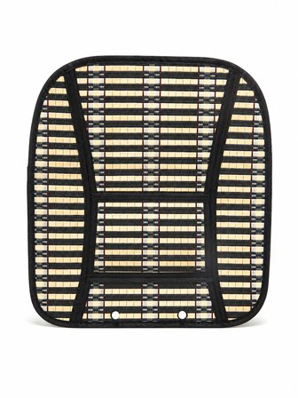 Oto Hasır Bambu Minder Ön Siyah İkili Takım Bel Destekli Terletmez WF-1053