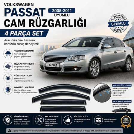 Ottoman Passat 2005-2011 Uyumlu Cam Rüzgarlığı