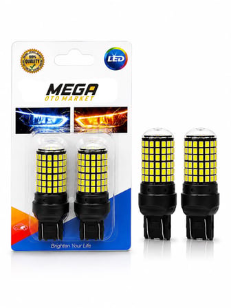 Mega Oto Market T20 Çift Duy 144 LED Beyaz Oto Ampul 2 ADET – Stop, Fren ve Sinyal LED Lambası