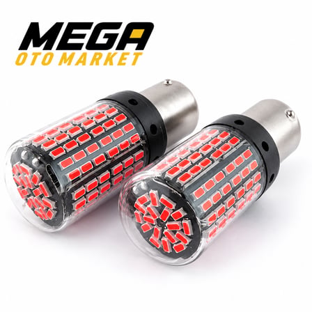 Mega Oto Market 12V 1016 144 LED Kırmızı Oto Ampul 2 ADET – Stop, Fren ve Sinyal LED Lambası