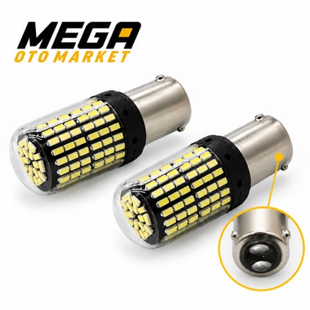 Mega Oto Market 12V 1016 144 LED Beyaz Oto Ampul 2 ADET – Stop, Fren ve Sinyal LED Lambası