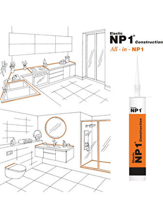 NP1 Endüstriyel Elastik Silikon Dolgu & Sızdırmazlık Malzemesi 290 ml Limestone