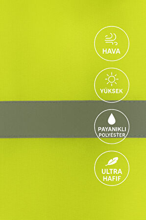 Reflektörlü Fosforlu Sarı İş Güvenliği İşçi Yeleği 