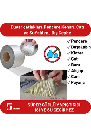 48mm x 2mt Su Sızdırmaz Çamur Bant Çatı İzolasyon ve Boru Çatlak Tamir Bandı