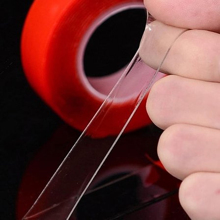 Çift Taraflı 25 mm Kırmızı Nano Silikon Bant Su Geçirmez Güçlü Tablo Montaj Bandı 5 Metre