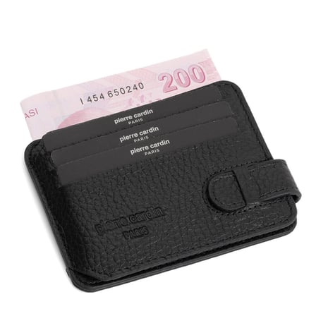 Pierre Cardin Siyah Floater Unisex Deri Kartlık 0777S3L