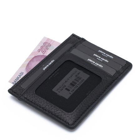 Pierre Cardin Siyah Unisex Deri Kredi Kartlık 0323S3L