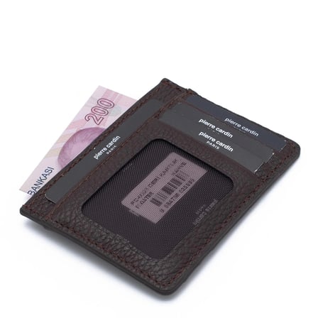 Pierre Cardin Kahve Unisex Deri Kredi Kartlık 0323K6C